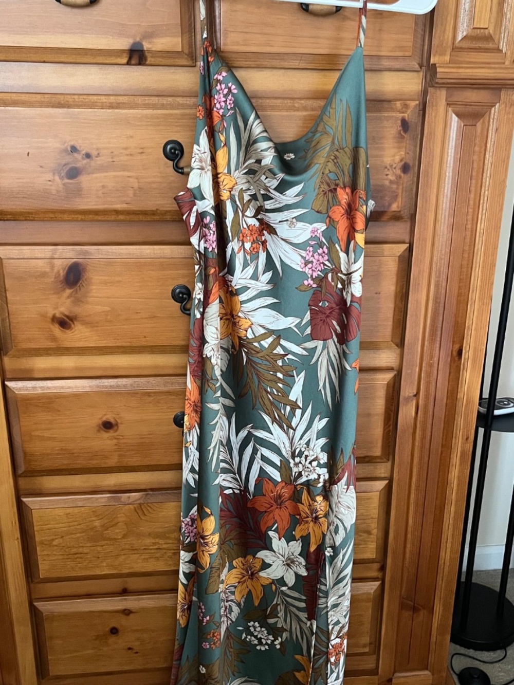 Paper Heart Women's Tropical Floral Dress Size L Slip Maxi Vacation Dress - Picture 2 of 9